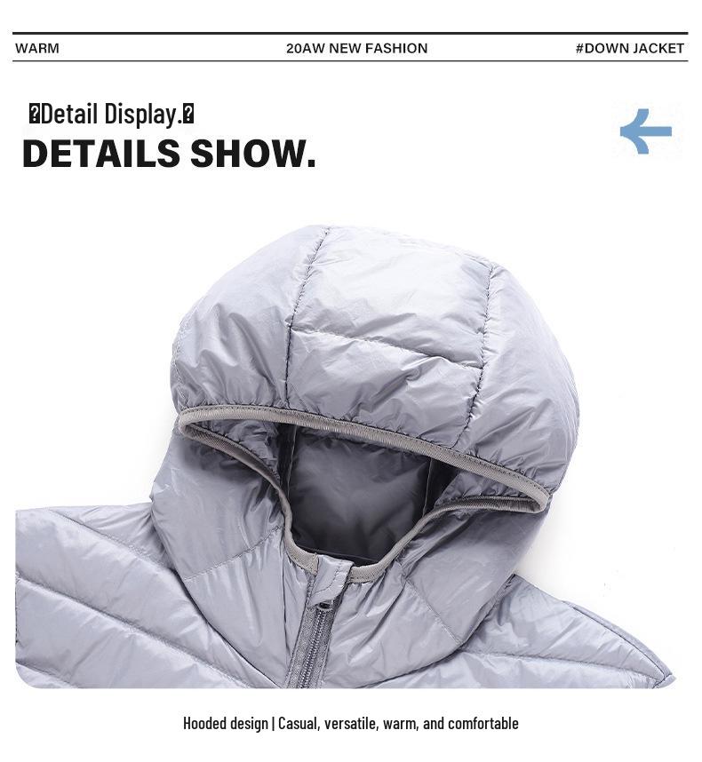 Outdoor Mountain Style Men's Lightweight Down Hoodie Jacket