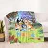 Bluey's Outdoor Fun Customize Your Name Blanket Multi-purpose Personalized Blanket Ultra-Soft Versatile for Bedding Livingroom Seaside Nap