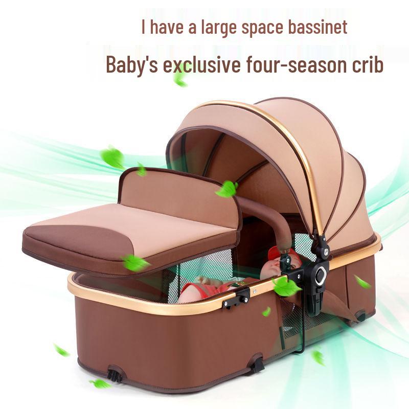 Convertible Lightweight Baby Stroller: Reclining, Foldable, High Landscape, Shock-Absorbing, Two-Way Use for Newborns