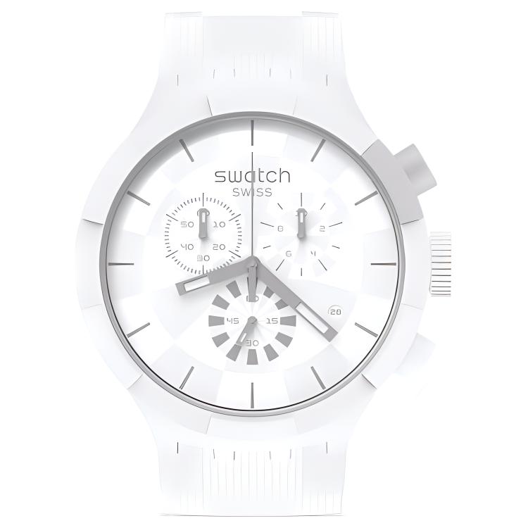SWATCH Unisex 47mm White Watch SB02W400 SB02W400 White