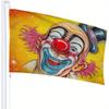 1pc Vibrant Circus Clown Flag 91.44x152.4 Cm - Durable Polyester Indoor/Outdoor Yard, Garden, and Lawn Decoration Flag with "Clown" Design for Festiva