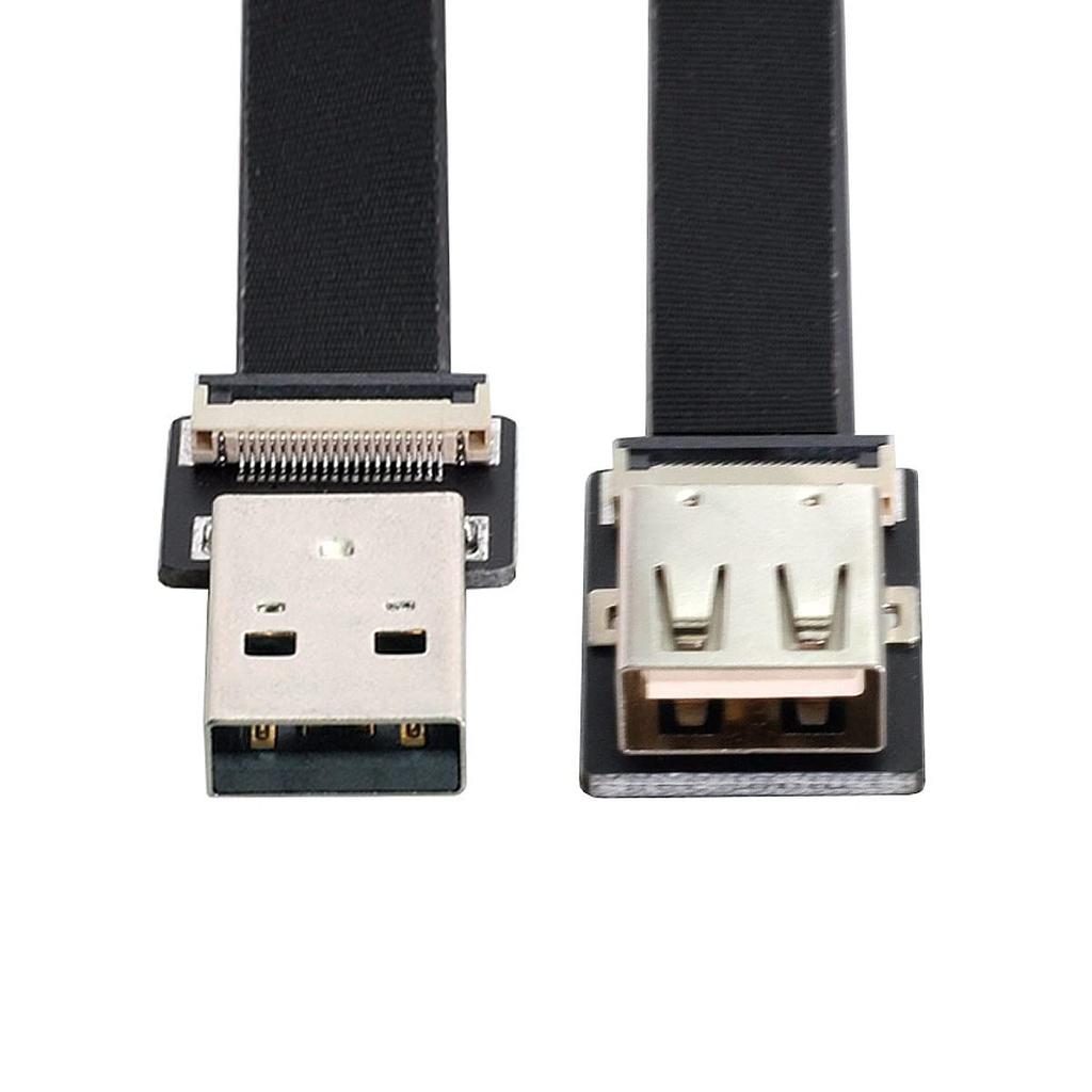 Cablecc USB Male to Female Extended Data Flat Slim FPC 200CM for and Printers 2.0 Type-A Cable, FPV, Disks, Scanners,