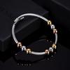 Adjustable Spring Twisted Chain Titanium Steel Bracelet Three-Color Beads Rose Gold Steel Fashion Ins Personalized Bracelet