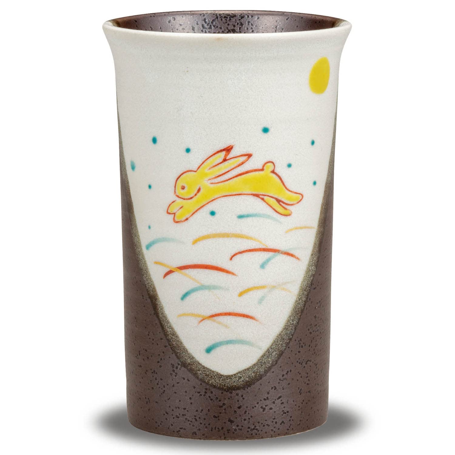 

Waza no Kura: Stylish ceramic beer glass, sake set, Kutani ware with a winged rabbit design, luxury brand, made in Japan