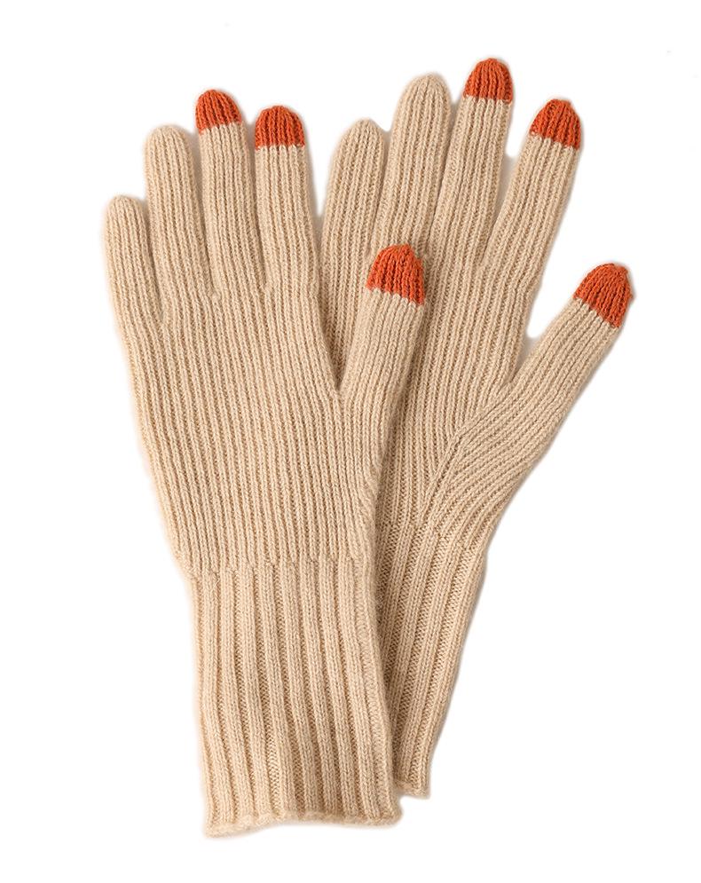 Autumn & Winter Cashmere Knit Touchscreen Cold Protection Striped Warm Gloves