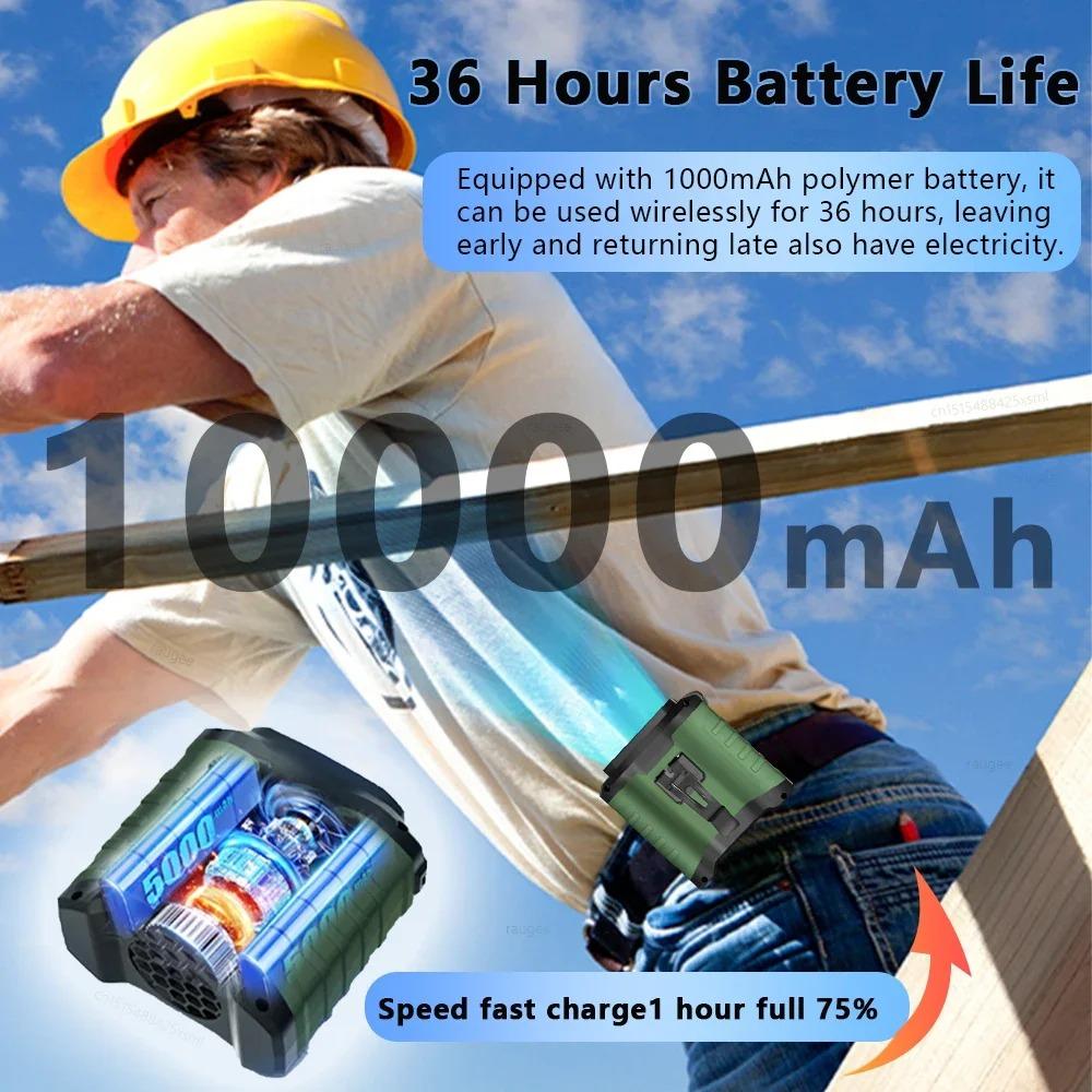 Outdoors Waist Fan With 10000mAh Large Capacity Battery 5 Gear Adjustable Waterproof Waist Fan With Flash Light Waist Clip Fan
