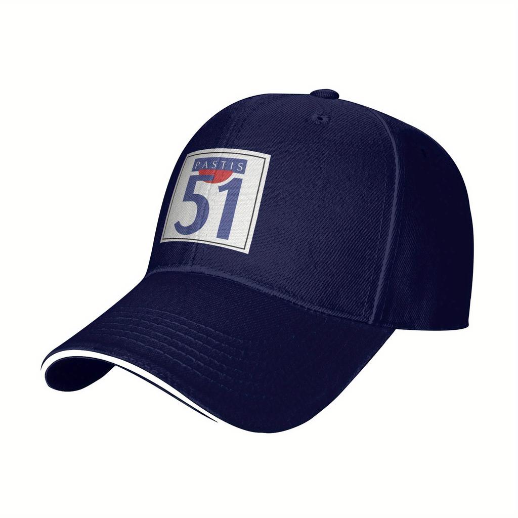 Adjustable PASTIS 51 Logo Casual Sandwich Baseball Cap  Black Polyester Breathable Machine Washable Professional Dry