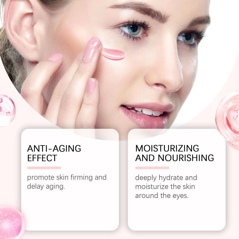 Hoygi Pink Peptide Eye Cream 30G For Women Reduces Dark Circles & Wrinkles, Lifting And Firming, Deep Moisturizing 1pcs