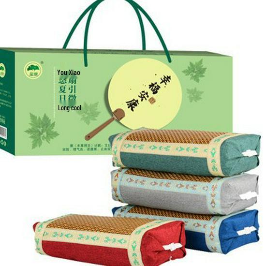 Xikang Ice Silk Mugwort Neck Pillow: Cylindrical Sleep Aid for Home with Cooling and Neck Protection.