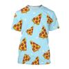 Plus Size Men Women Sausage Pizza Pattern T Shirt Food 3D Printed Tees Casual Round Neck Unisex Tops Short Sleeves T-Shirts