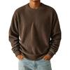 Men's Casual Color Long Sleeve Crewneck T-Shirt Loose Fit Top for Everyday Wear