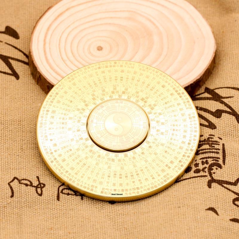Double-sided Brass Bagua Fidget Spinner Compass