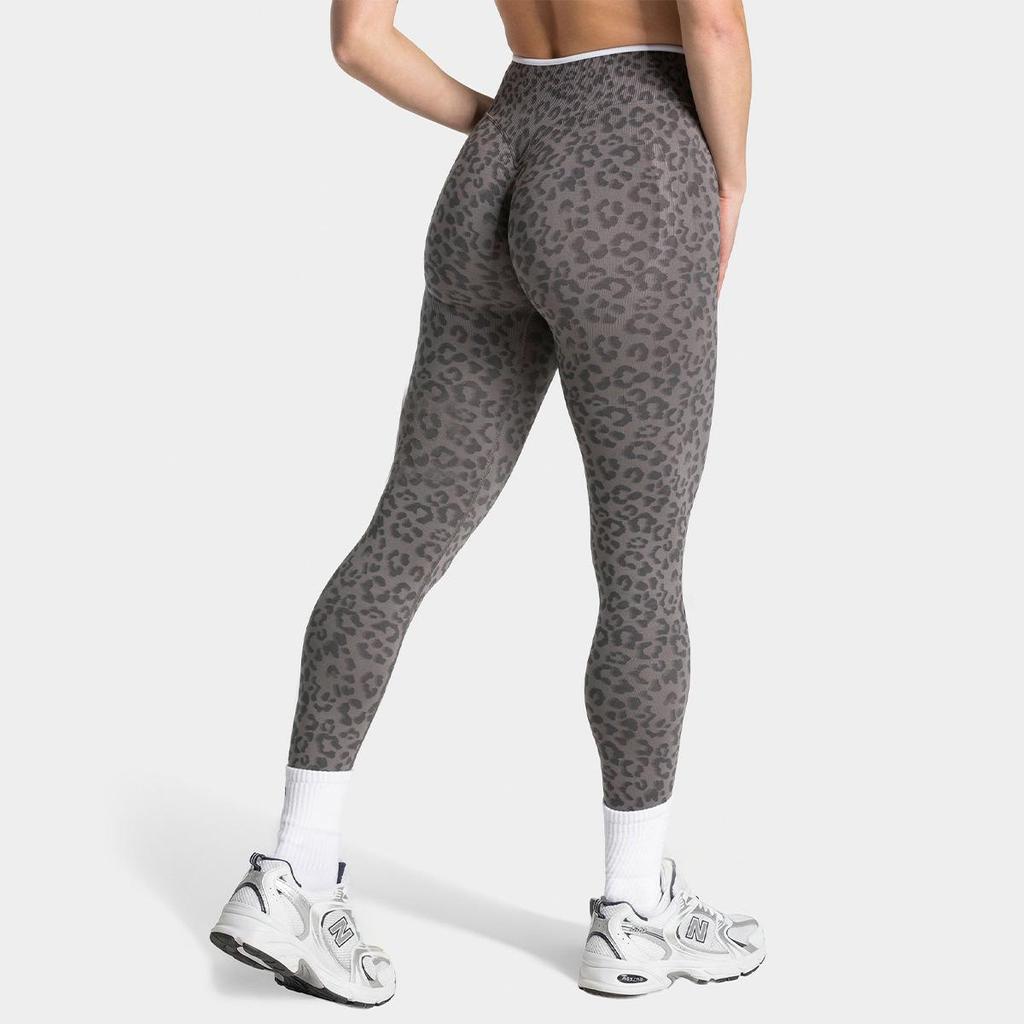Pantaloni da Yoga a Vita Alta con Stampa Leopardo e Controllo Pancia per Fitness & Sport