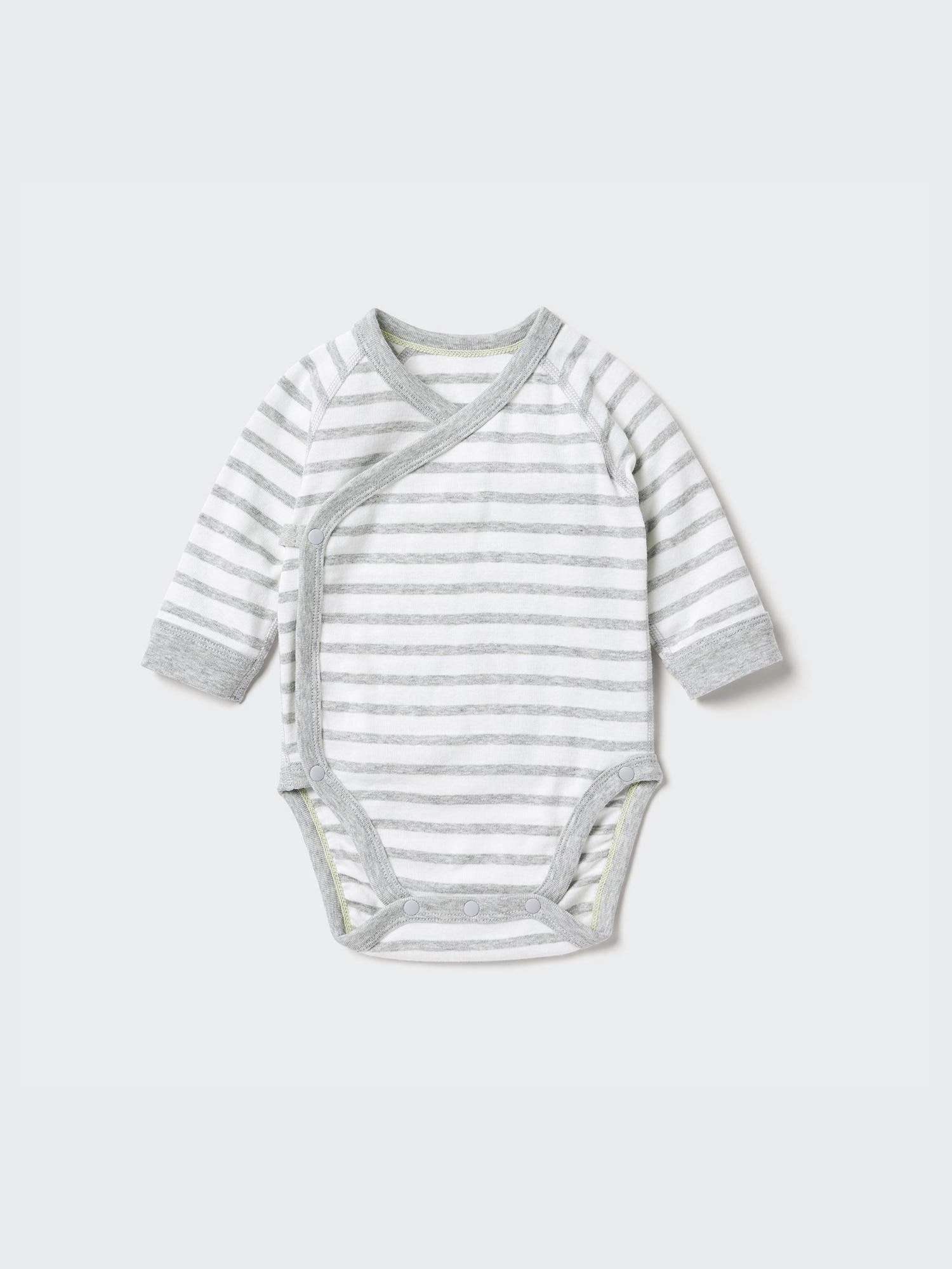 

UNIQLO JAPAN Боди с окантовкой и длинными рукавами, открытая передняя часть 03 GRAY/70