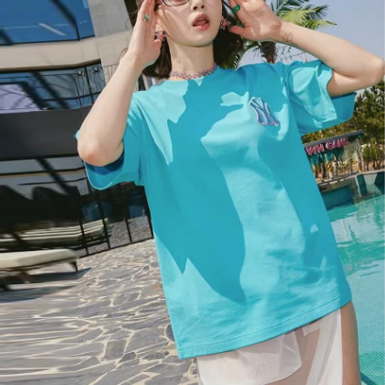 New MLB New York Yankees T Shirts Unisex Turquoise 3ATSM0633-50TQS