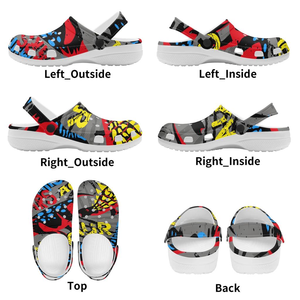 Colorful Printed EVA Clogs Women Men Lightweight Breathable Slip On Garden Shoes for Beach Pool Home Bathroom Summer Wear