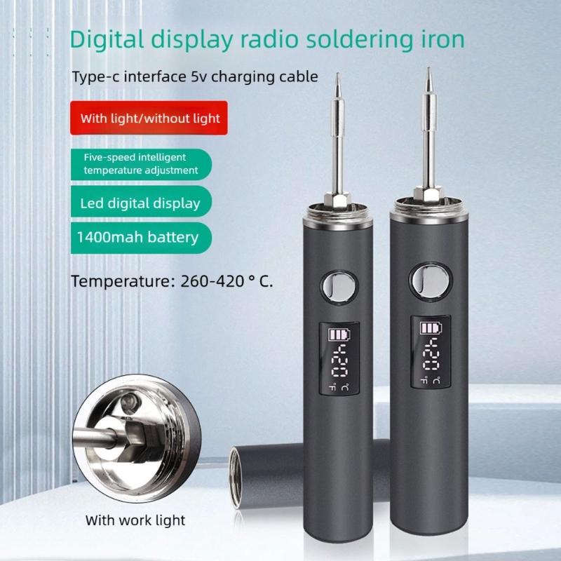 Portable USB Powered Soldering Iron Set With Temperature Display And Interchangeable Head For Electronics Maintenance