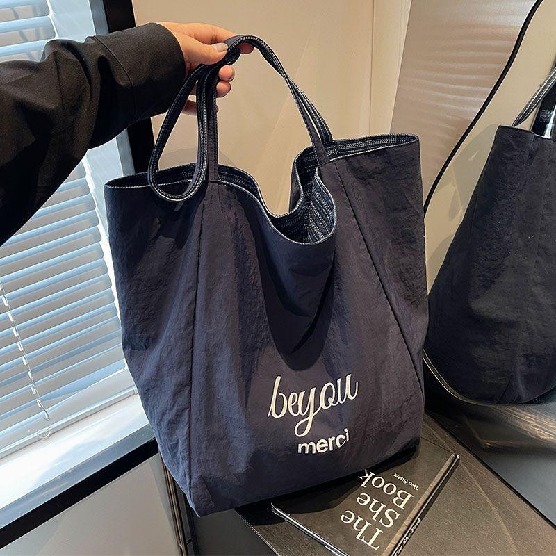 

Fall and Winter 2024 New Arrival Casual Canvas Shoulder Bag for Class Blue double-sided back