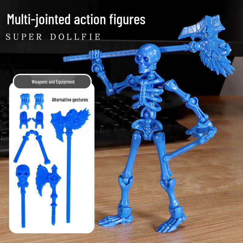 3D Articulated Doll Skeleton Model: DIY Assembly Movable Figure Toy Pendant