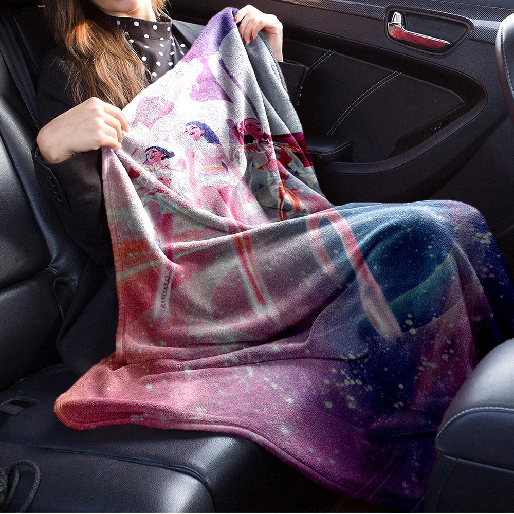 Gruppo di Ragazze Anime K-POP Coperta Morbida Calda delle Quattro Stagioni Copriletto Spesso a Maglia in Poliestere per Tutte le Stagioni per Letto, Campeggio, Viaggio Regalo Perfetto