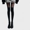Patchwork Over Knee Stockings Velvet Texture JK Socks Fashion Thigh High Pantyhose  JK