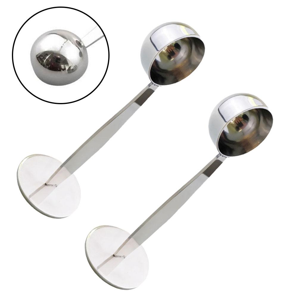 New Coffee Scoop Portable Stainless Steel Stand 2 In 1 Coffee Powder Measuring Scoops Tamper Spoon Tools Coffee Special Spoon