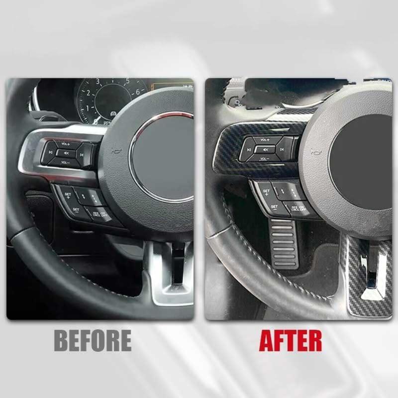 Carbon Fiber Car Steering Wheel Sticker Panel Cover Frame Compatible For Vehicle Owners Interior Styling Protect Modify