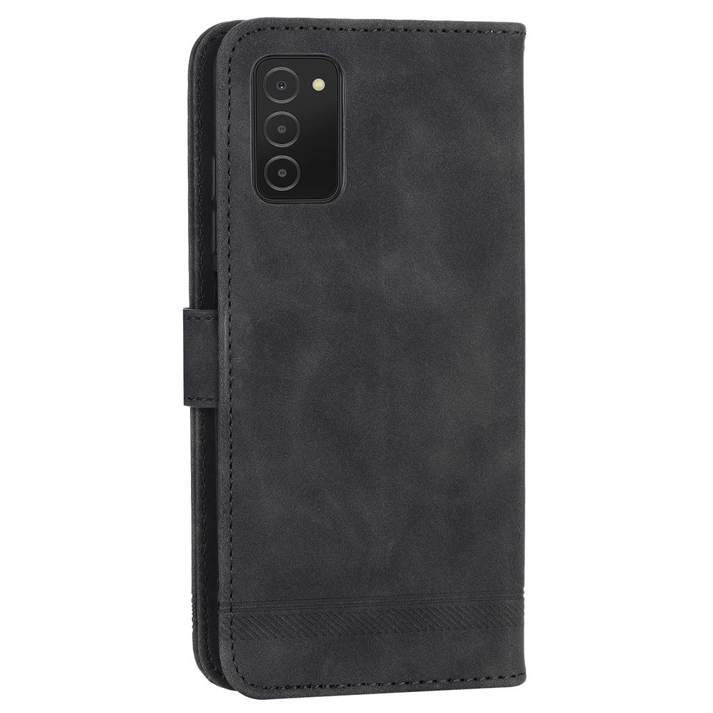 DIERFENG DF-03 Phone Case for Samsung Galaxy A03s (166.5 X 75.98 X 9.14mm),Stand Wallet Lines Imprinted Leather Phone Cover