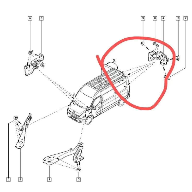 High Load Capacity Tailgate Hinge 844000014R 844009783R Corrosion Resistant Coating Long Lasting Performances for Vehicle