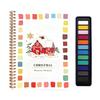 Watercolor Paint Set Christmas Themed Holiday Coloring Book Workbook Holiday Coloring Book with 12 Colors Mixing Palette