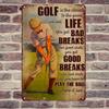 Vintage Golf Metal Tin Sign Retro Iron Wall Plaque Sports Bar Man Cave Decor