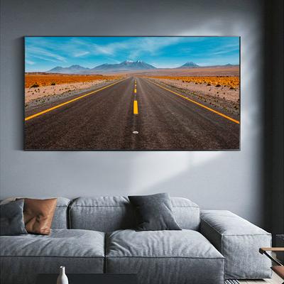 Lakeside Platform Landscape Oil Painting Desert Road Art Canvas Painting Living Room Corridor Office Home Decoration Mural No Frame