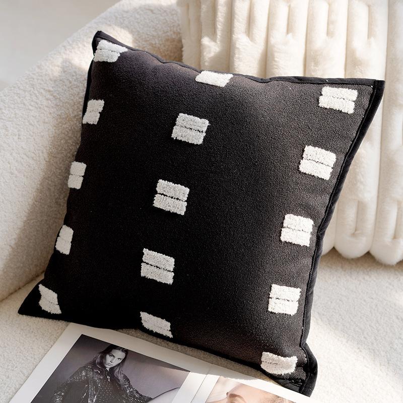 Kissenhülle 45x45 Schwarz Weiß Farbe Kissen Dekorative Kissenhülle für Sofakissen Luxus Dekoration Zuhause