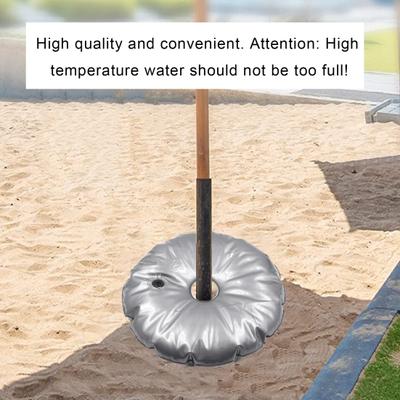 Borsa per pesi per base bandiera a piuma Base per asta bandiera rotonda pieghevole Impermeabile Facile da riempire Borsa per acqua con pesi Base portatile per ombrellone da spiaggia