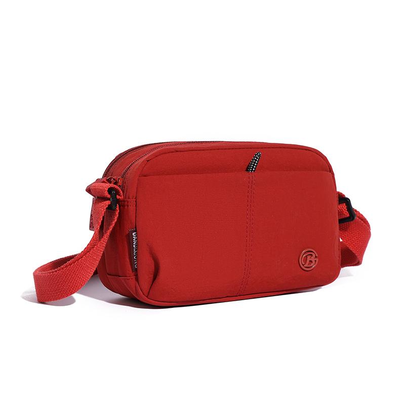 Compact Nylon Crossbody Bag with Zipper Closure Casual Small Shoulder Purse for Daily Travel