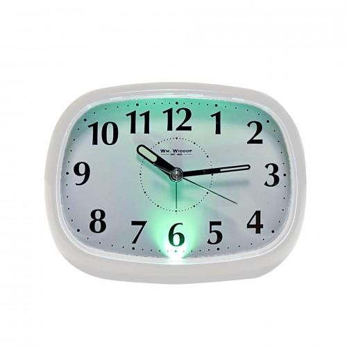 Hometime Budík - Oválný se světlem a odložením bílý *(60/100)*