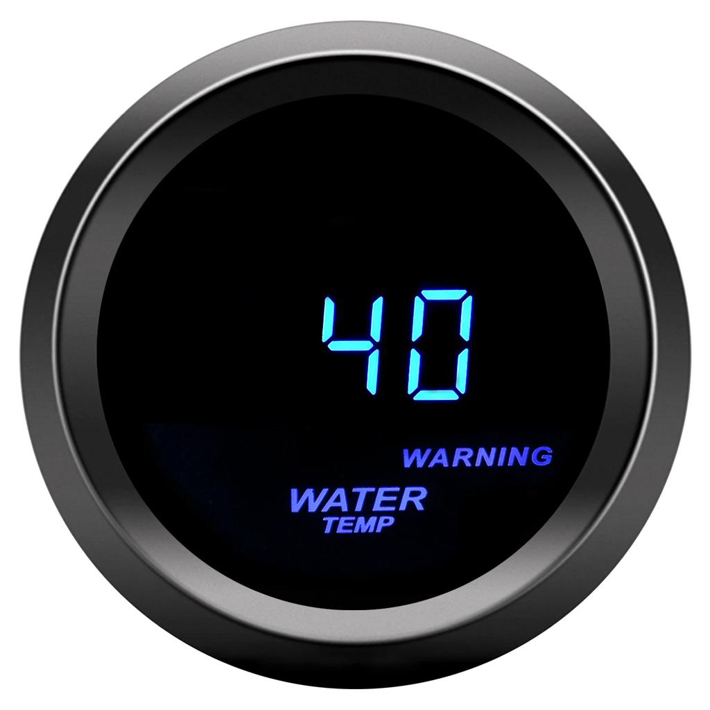 52mm Auto Water Temperature Meter 40-150 Celsius Water Temp Blue Light Car gauge with Warning Alarm Sensor Car Motor Meter 12V