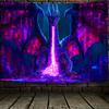 Purple Dragon Fluorescent Uv Tapestry Horror Halloween Uv Exposure Reaction Tapestry Hip Hop Abstract Style
