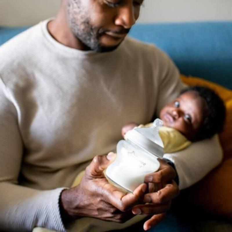 Food Grade Silicone Baby Bottle Nipple Wide Neck Clear Medium