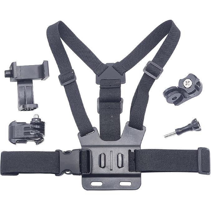 Mobile Phone Chest Mount Harness Strap Cell Phone Holder Mount for Video Recording Bike/Kayak/Fishing/Skateboard POV/VLOG for iPhone/Samsung for