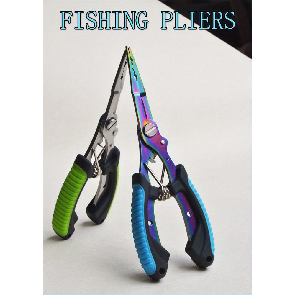 Spot Edelstahl Farbe Titan Zweifarbige Hawkbill Fischkontrollzange, Hakenpicking, Angelzange, Multifunktionale Luya-Zange