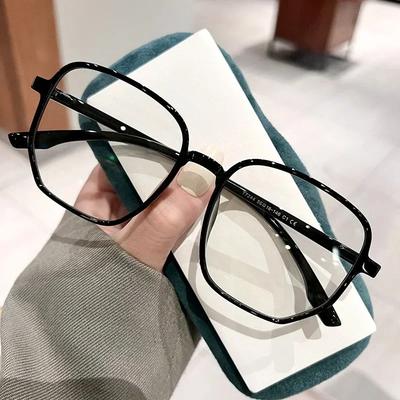 Stilvolle Damen-Imagebrille Quadratischer Rahmen Transparente Brille Trendige Anti-Blaulicht-Computerbrille Neue Fake-Brille
