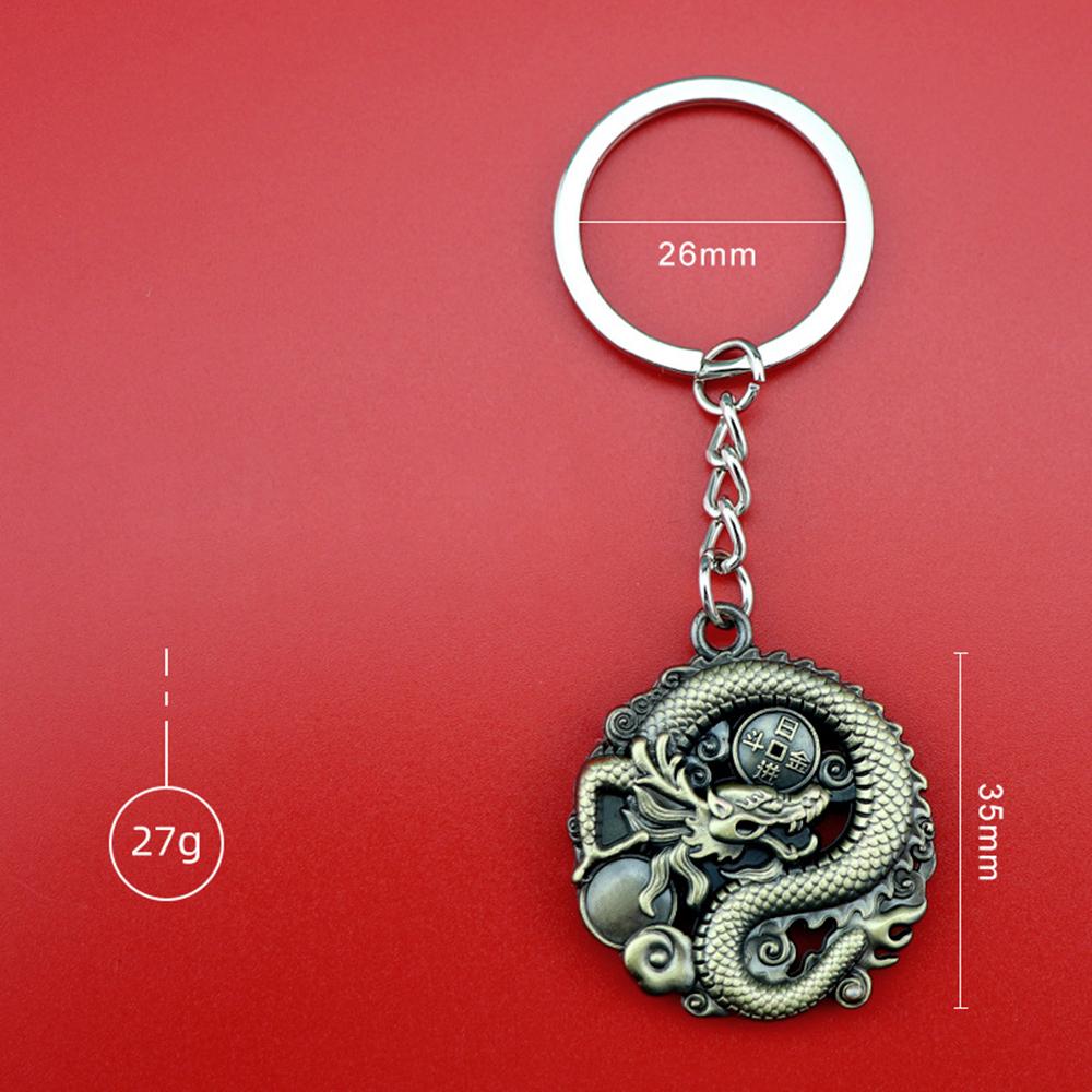The Year Of The Dragon Chinese Zodiac Dragon Keychain Bag Pendant Accessories Car Key Ring Chain Wedding Party Creative Gift