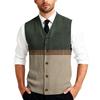 Men's V-Neck Sleeveless Knit Cardigan Vest