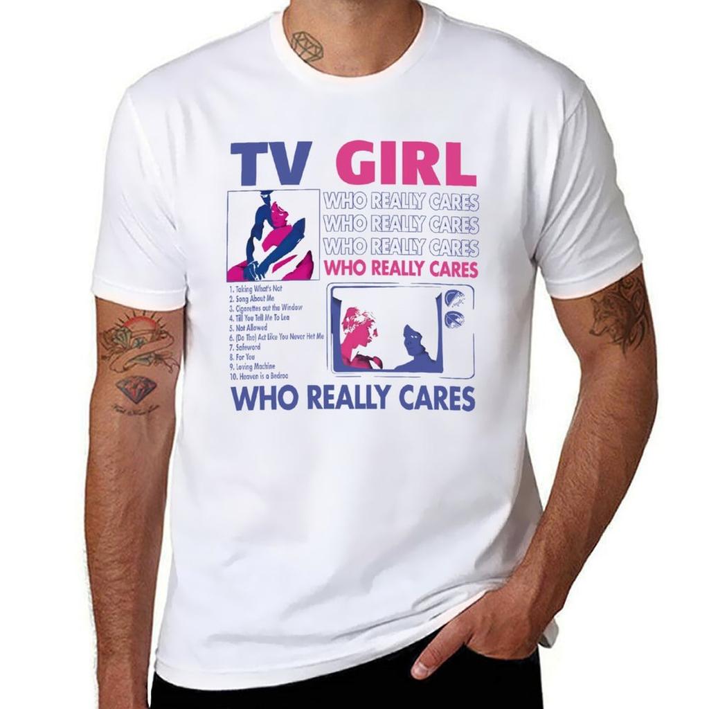 TV Girl Who Really Cares TShirt Heavy Duty Casual Work Tee