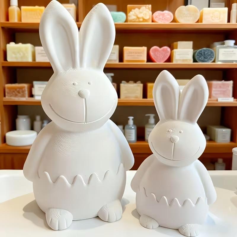 Easter Themed Resin Silicone Mold for Gypsum Decorative Rabbit & Eggshell Design Home Desktop Festive Atmosphere Gift Idea