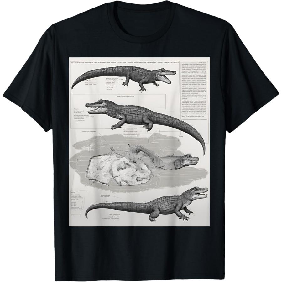 

American Alligator Structure Blueprint T-Shirt XXXXXL чорний
