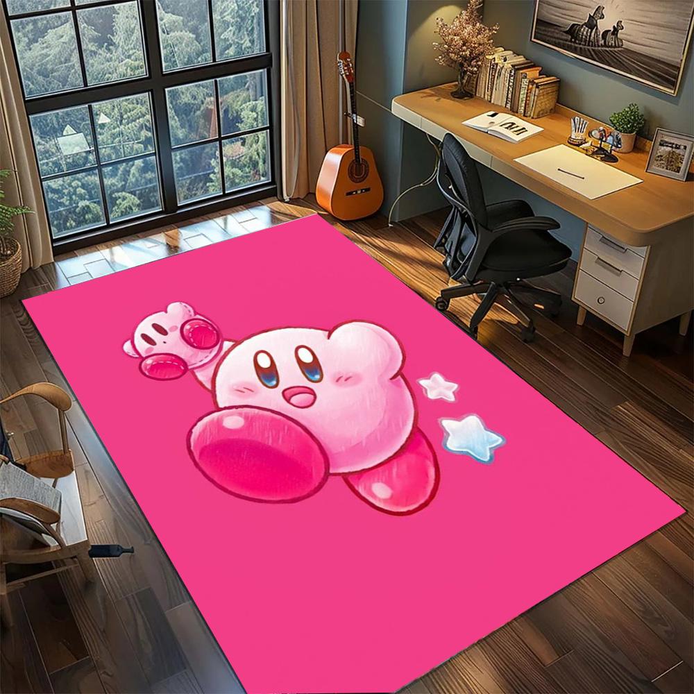 Kirby rutschfeste waschbare Fußmatte Dekor, Teppich für große Flächen, ideal für Schlafzimmer & Gamer-Zimmer Zuhause.-TING