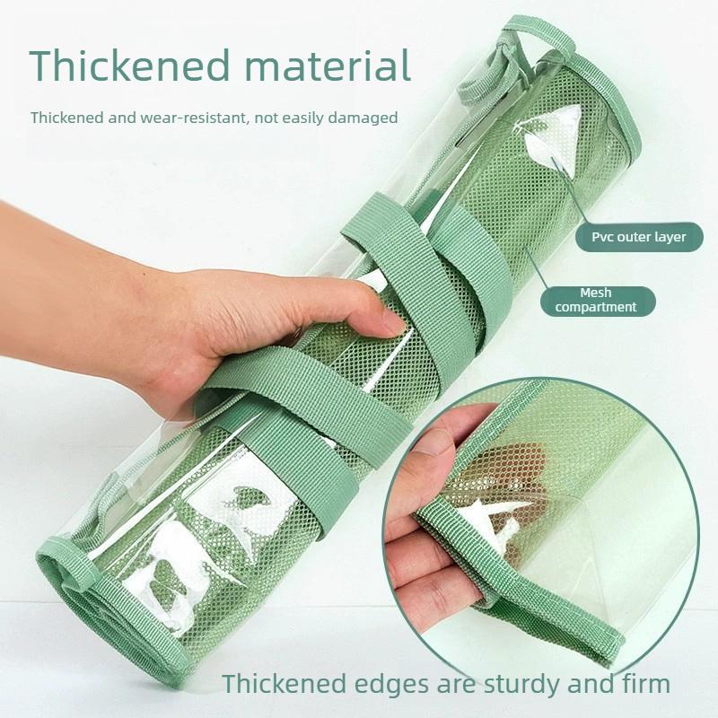 1/2/3PCS Waterproof Clear PVC Tote Bag Mesh Handbag Multi-function Exam Storage Bag Office Document Bag Daily Shopping Cosmetic Bags