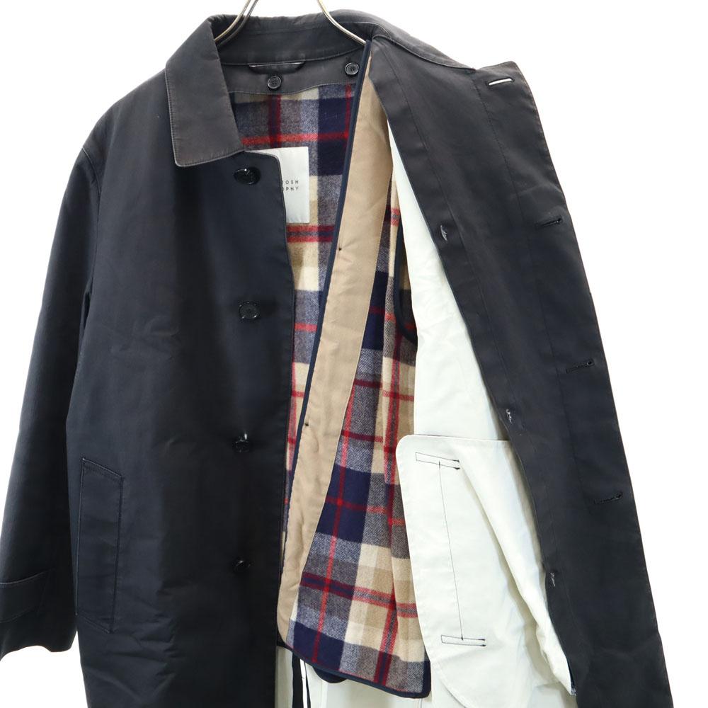MACKINTOSH PHILOSOPHY Made in Japan by Sanyo Shokai Urethane resin processing Stainless collar coat Men's Used